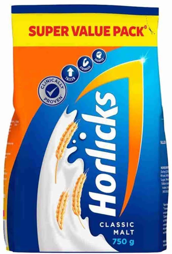 Horlicks Standard Classic Malt Drink Pouch, 750 g