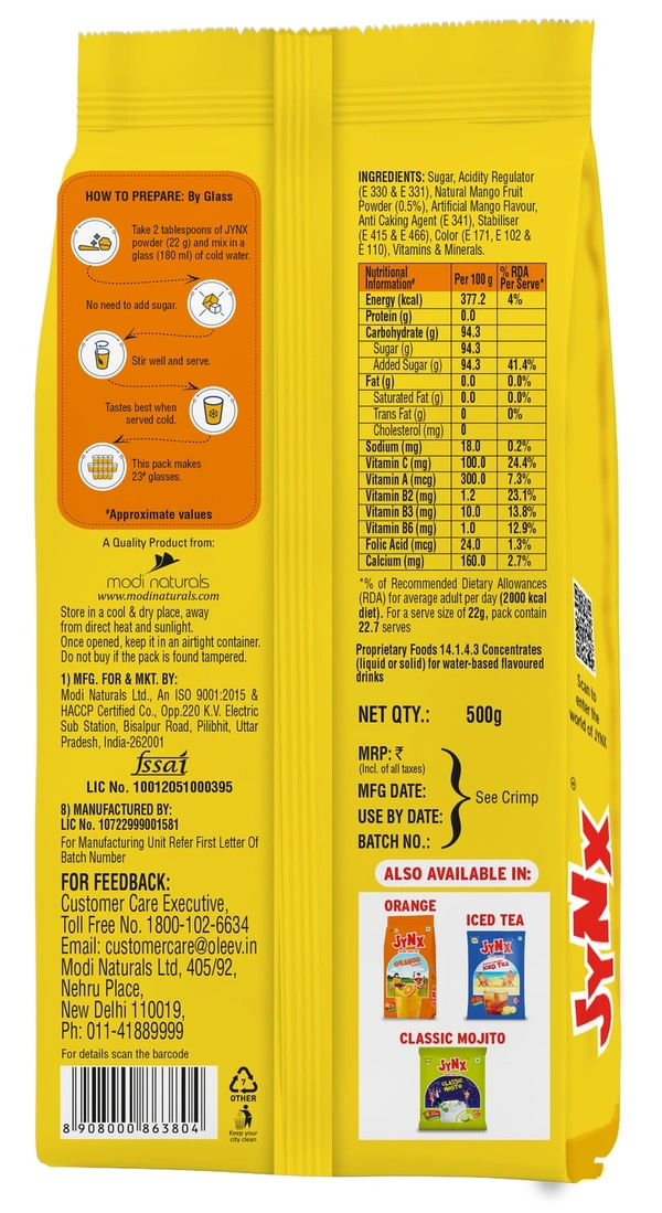 Oleev Jynx Mango Instant Drink Mix 500 g