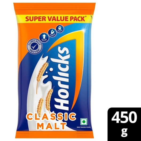 Horlicks Classic Malt Pouch 450 g