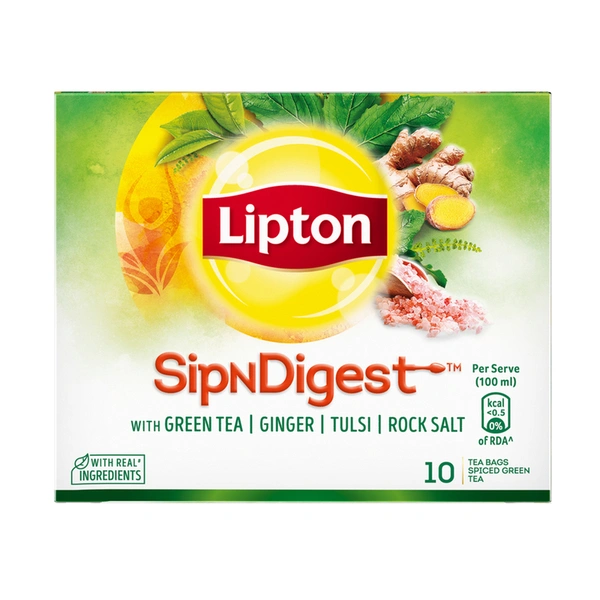 Lipton Sipn Digest Ginger Tulsi Green Tea Bag 10 N (1.8 g Each)