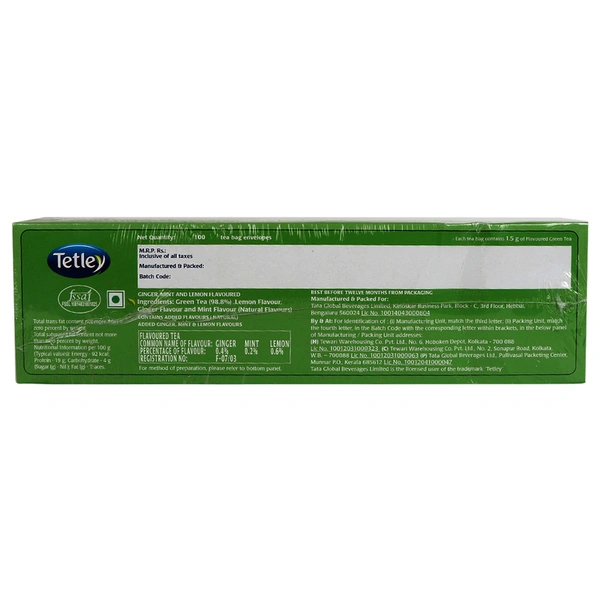 Tetley Tea Bags Ginger Mint, Sachet, 100N