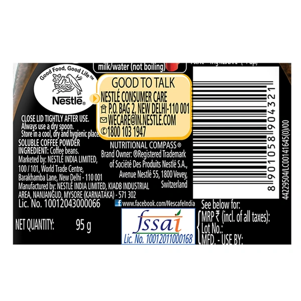 Nescafe Classic Black Roast 95 g