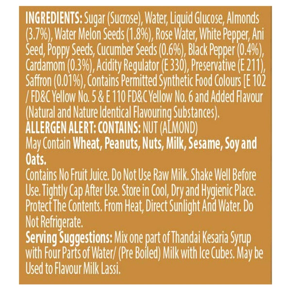 Bikano Thandai Kesaria Syrup 1 Kg