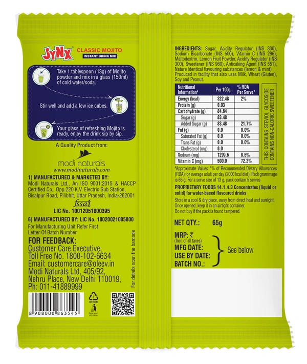 Oleev Jynx Classic Mojito Drink 65 g