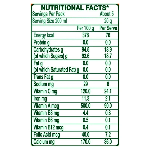 Tang Orange Instant Drink Mix Pouch, 100 g