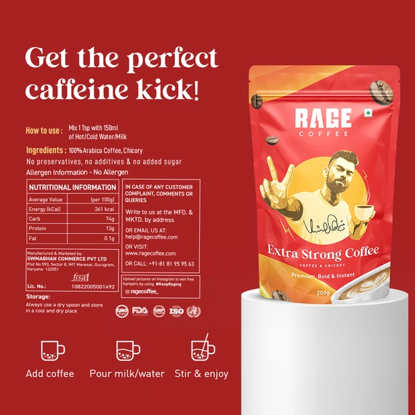 Rage Extra Strong Pre Blend Coffee 200 g