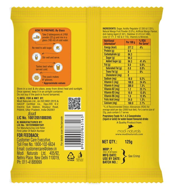 Oleev Jynx Mango Instant Drink Mix 125 g
