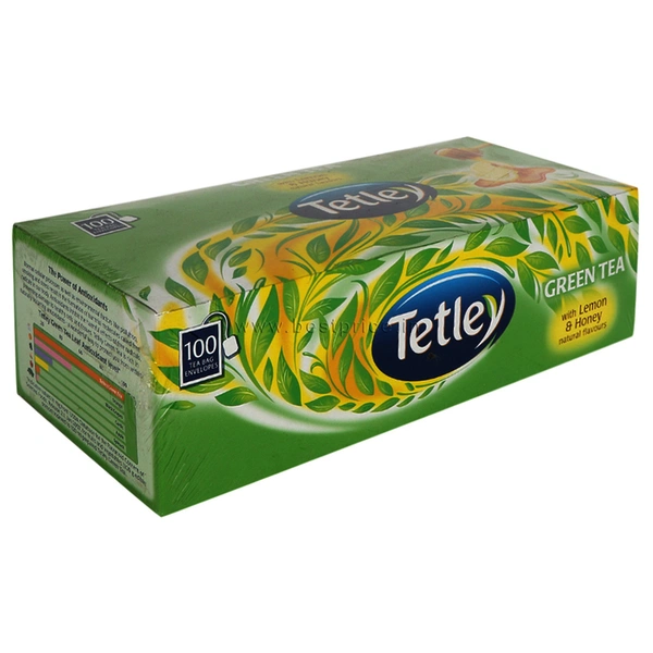 Tetley Green Tea Bags Lemon & Honey, Sachet, 100N