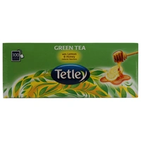 Tetley Green Tea Bags Lemon & Honey, Sachet, 100N