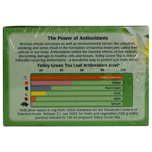 Tetley Green Tea Bags Lemon & Honey, Sachet, 100N