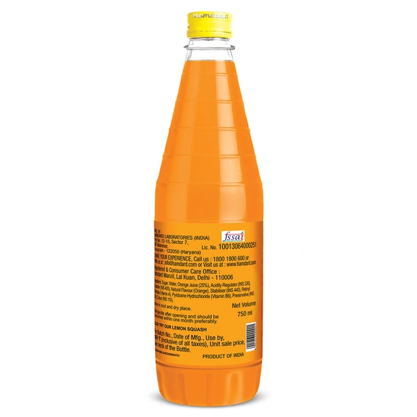 Hamdard Orange Squash Drink 750 ml