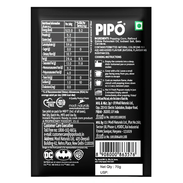 Pipo Batman Butter N Spice Popcorn 70 g