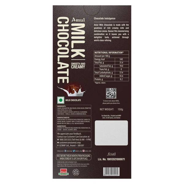 Amul Milk Chocolate 150 g
