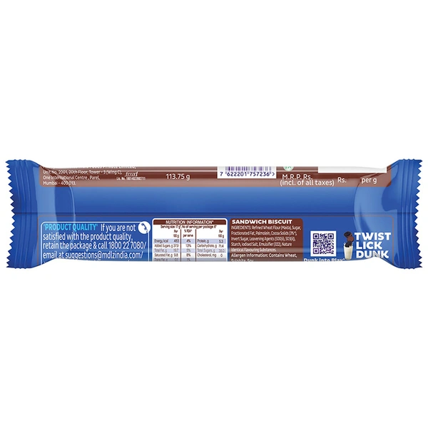 Cadbury Oreo Chocolate Creme Biscuit 113.75 g