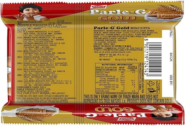 Parle-G Gold Biscuit (62.5 + 12.5) g