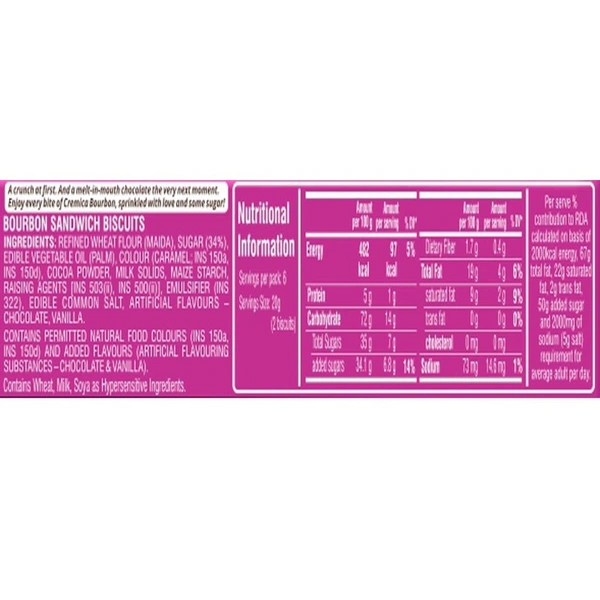 Cremica Cream Biscuits Bourbon 120 g