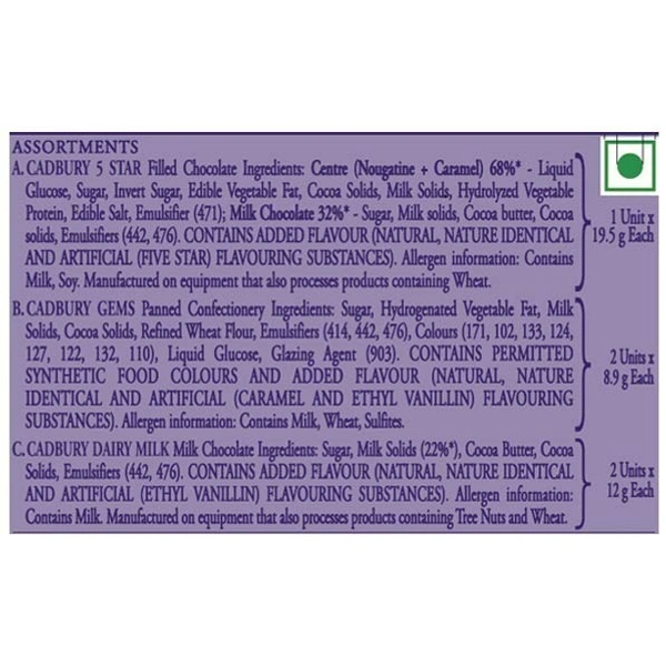 Cadbury Celebration Assorted Chocolates Gift Pack 56.2 g
