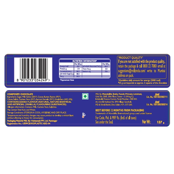Cadbury Dairy Milk Silk Fruits & Nuts Chocolate 137 g