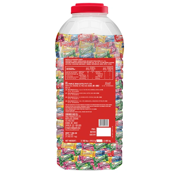Parle Assorted Mazelo Toffee Jar 3.168 Kg + 316.8 g