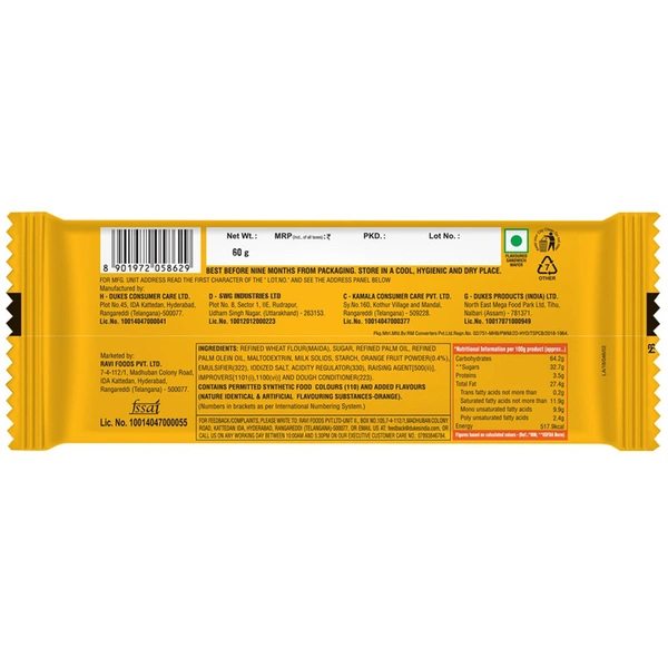 Dukes Orange Wafers 60 g