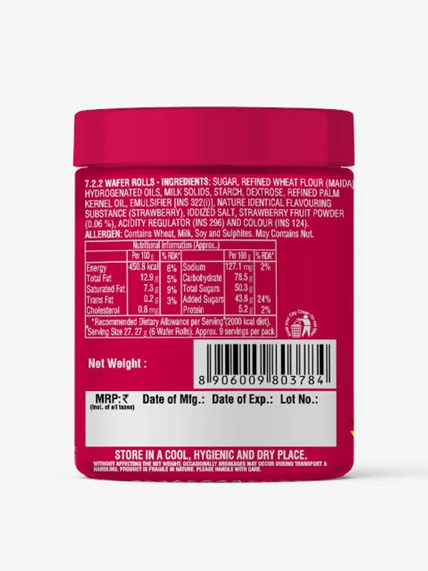 Dukes Waffy Roll Strawberry, 250 g