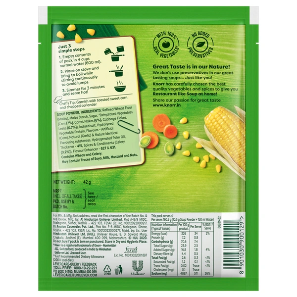 Knorr Sweet Corn Veg Soup 42 g