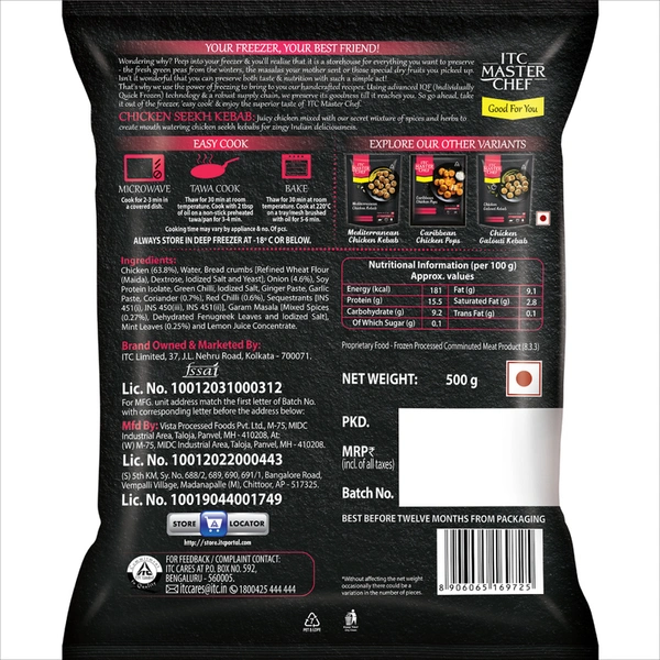 ITC Masterchef Chicken Seekh Kebab 500 g