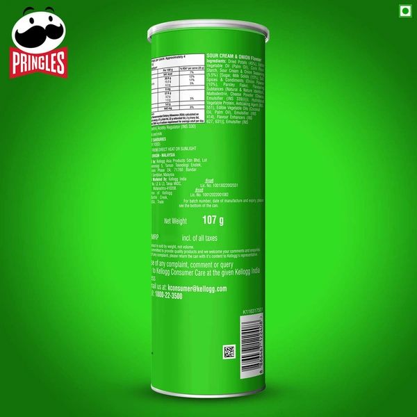Pringles Sour Cream N Onion Chips 107 g