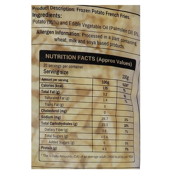 Hungritos Crinkle Cut Frozen French Fries 2 kg