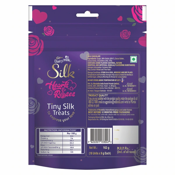 Cadbury Dairy Milk Silk Hearts & Roses Chocolate 162 g
