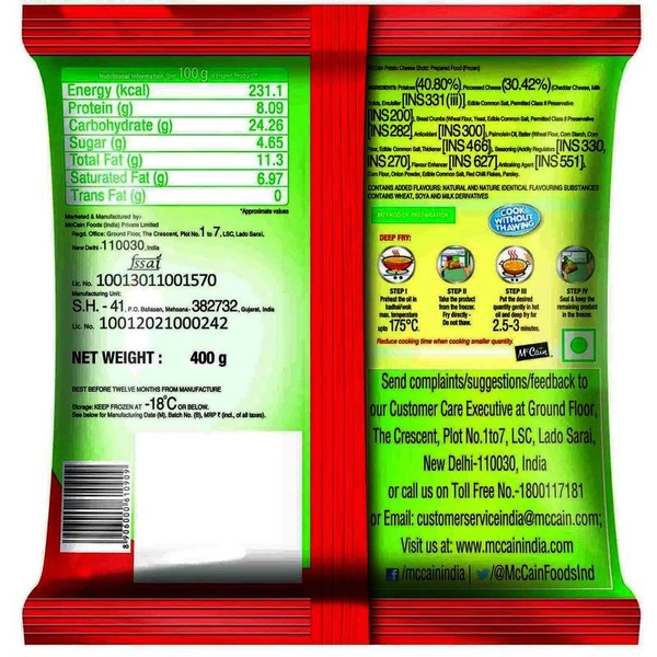 McCain Potato Cheese Shotz, 400 g
