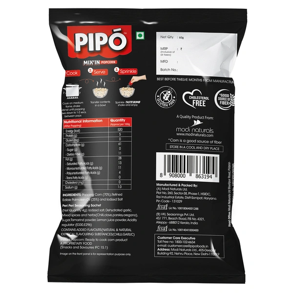 Pipo Popcorn Mixing Peri Peri 60 g