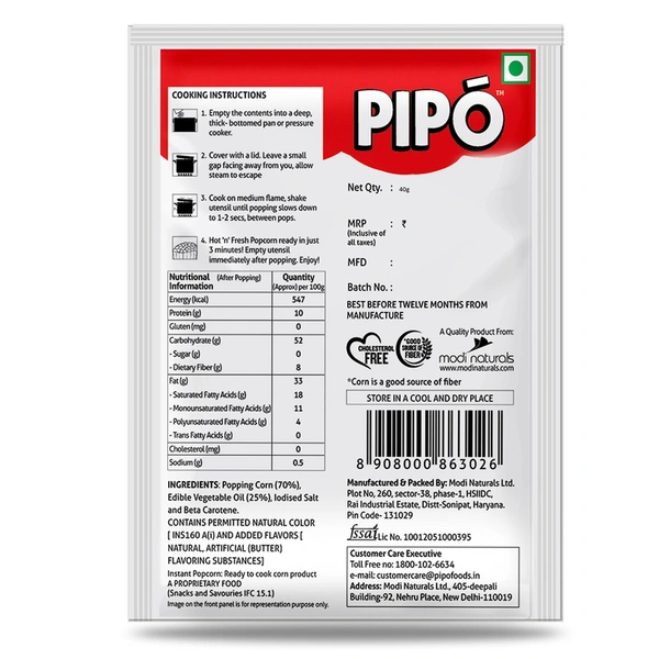 Pipo Popcorn Butter Lovers 40 g