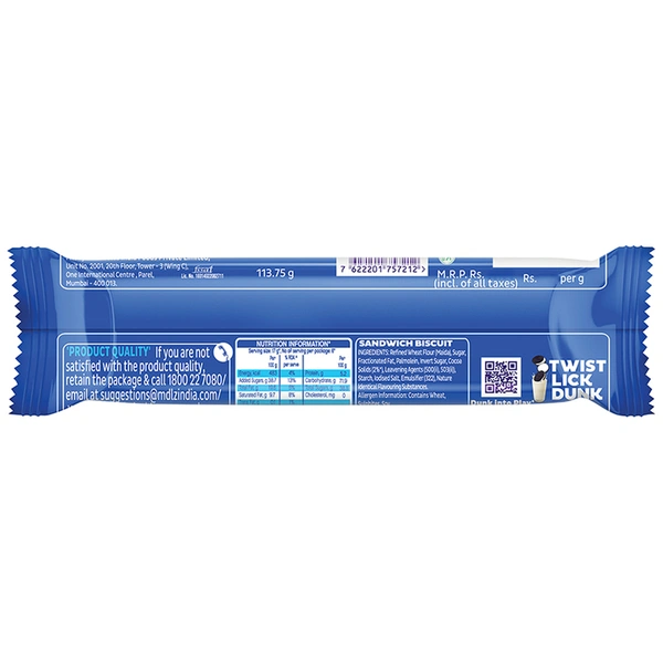 Cadbury Oreo Vanilla Creme Biscuit 113.75 g