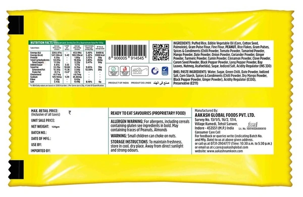Aakash Namkeen Bombay Fatafat Bhel, 120 g