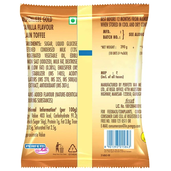 Alpenliebe Gold Caramel Candy Pouch 100 N
