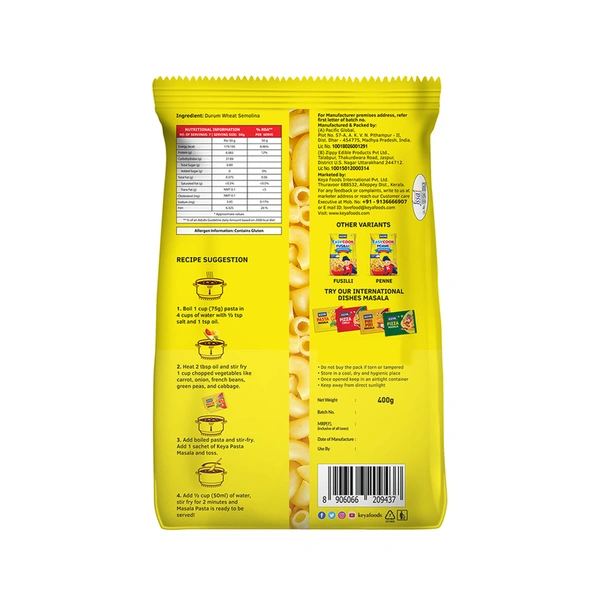Keya Easy Cook Macaroni 400 g