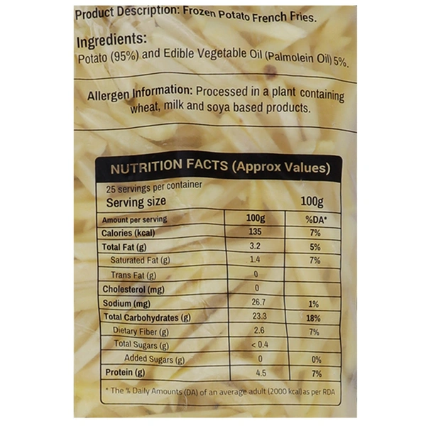 Hungritos 6 mm Frozen French Fries 2.5 kg