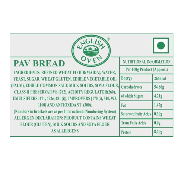 English Oven Pav Bread 300 G