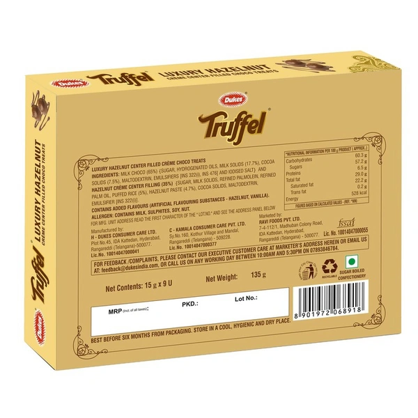 Dukes Truffel Hazelnut T9 Gift Pack 135 g