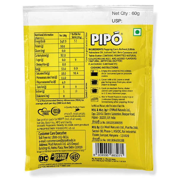 Pipo Popcorn Butter Lovers 60 g