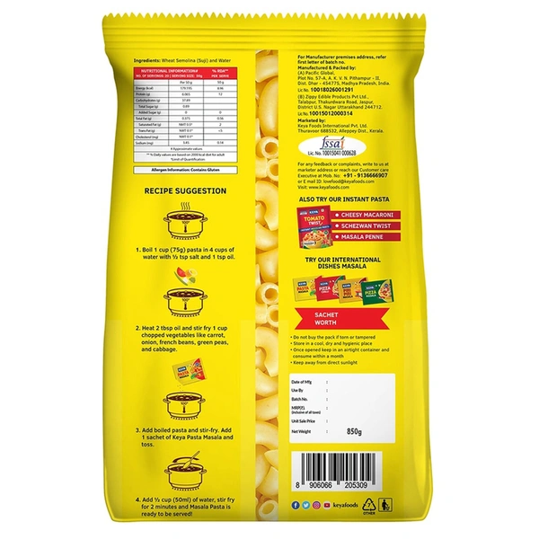 Keya Macaroni Pasta 850 g
