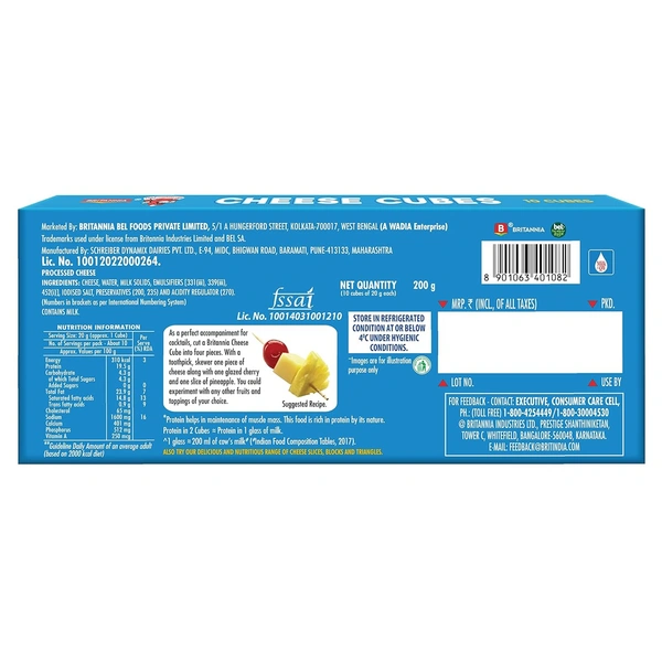 Britannia Processed Cheese Cubes, 200 g