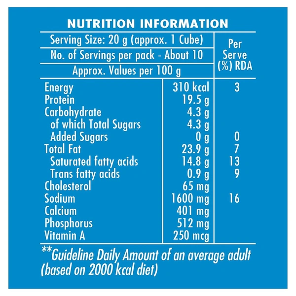 Britannia Processed Cheese Cubes, 200 g