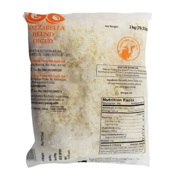 Go Cheese Mozzarella Blended Diced 2 kg