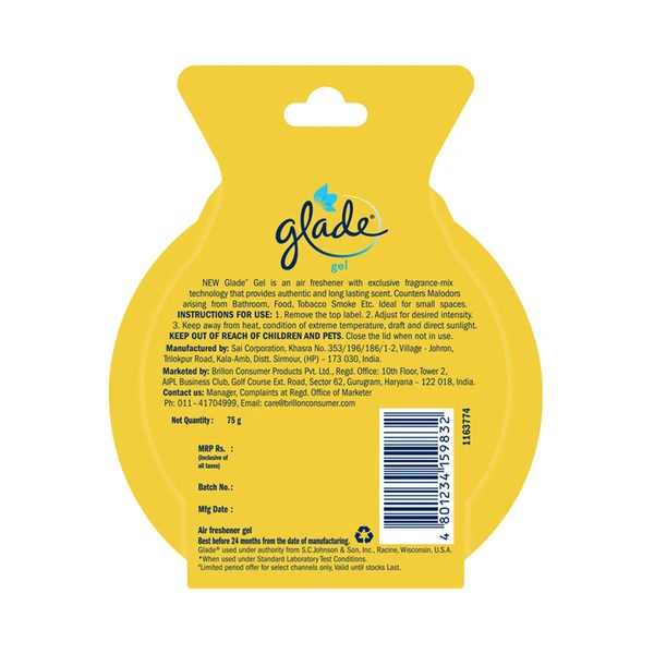Glade Gel Lemon Fresh Air Freshener 75g