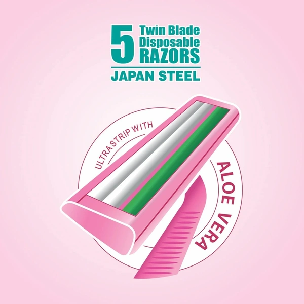Vi-John Feather Touch Twin Blade Woman Razor Pack 5 N