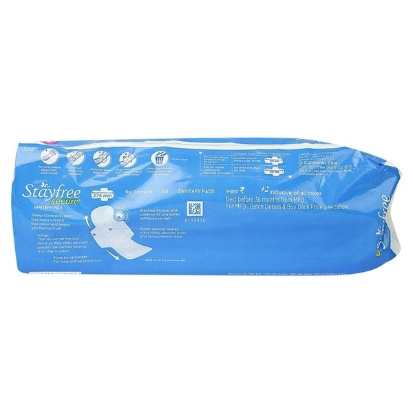 Stayfree Secure Cottony Soft Sanitary Napkin 6 N