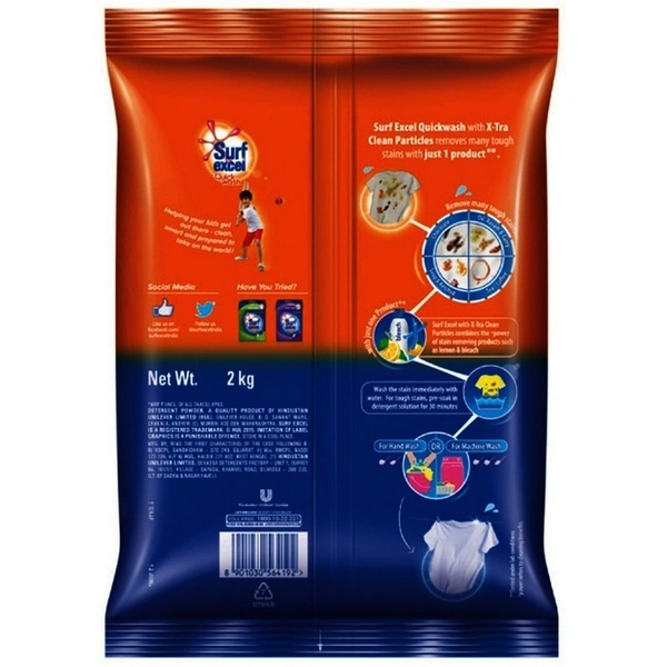 Surf Excel Quick Wash Detergent Powder 2 kg
