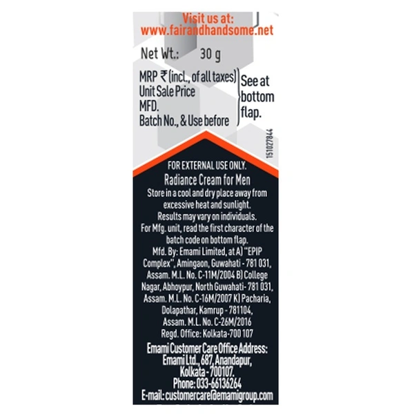 Fair And Handsome Lost Lasting Radiance Cream For Men 30 g